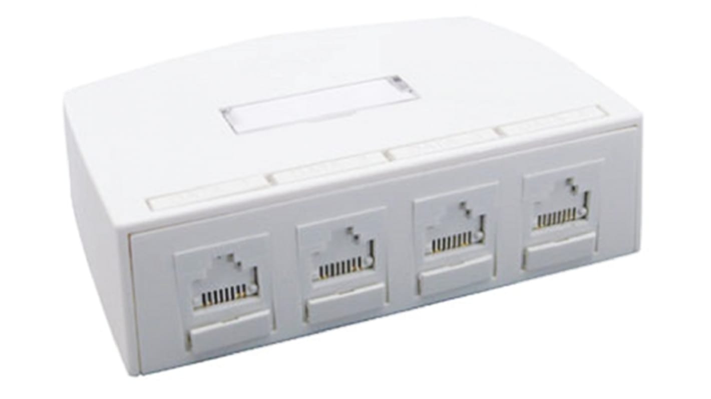 Molex Premise Networks Cat5e 4 Way RJ45 Surface Mount Box,With UTP Shield Type