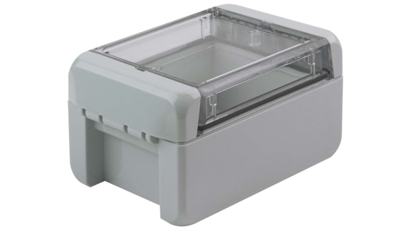 Bopla Bocube Series Light Grey Polycarbonate V0 Enclosure, IP66, IP68, IK07, Transparent Lid, 113 x 80 x 60mm