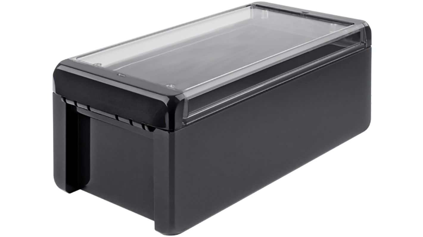 Bopla Bocube Series Graphite Grey Polycarbonate V0 Enclosure, IP66, IP68, IK07, Transparent Lid, 231 x 125 x 90mm