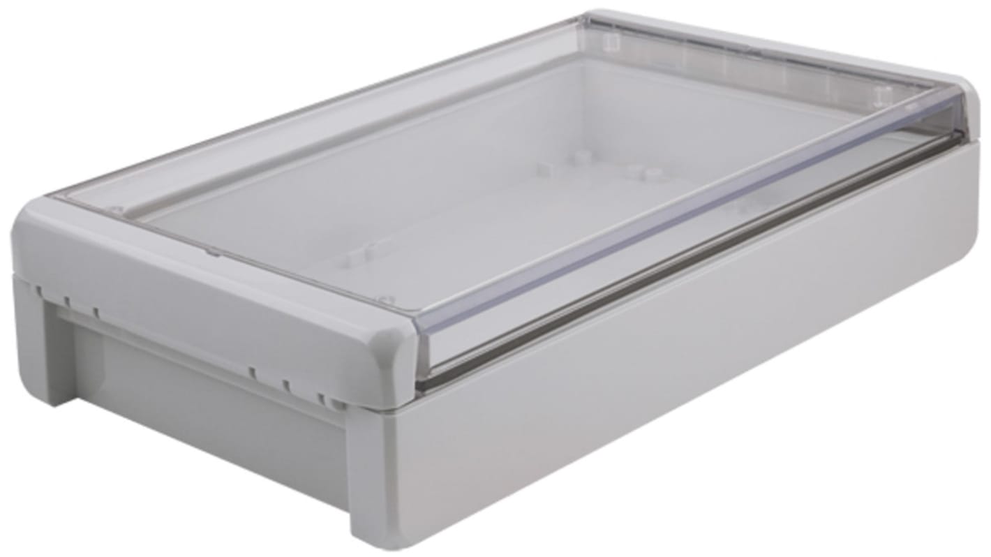 Bopla Bocube Series Light Grey Polycarbonate V0 Enclosure, IP66, IP68, IK07, Transparent Lid, 271 x 170 x 60mm