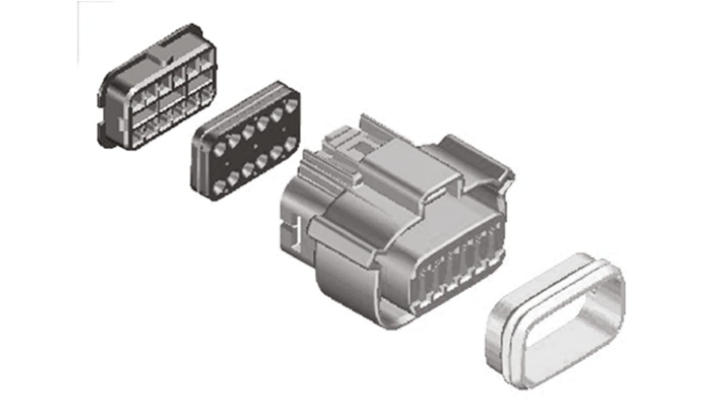 Molex MX120G Steckverbindergehäuse Buchse 3.2mm, 12-polig / 2-reihig Gerade, Kabelmontage für Abgedichteter
