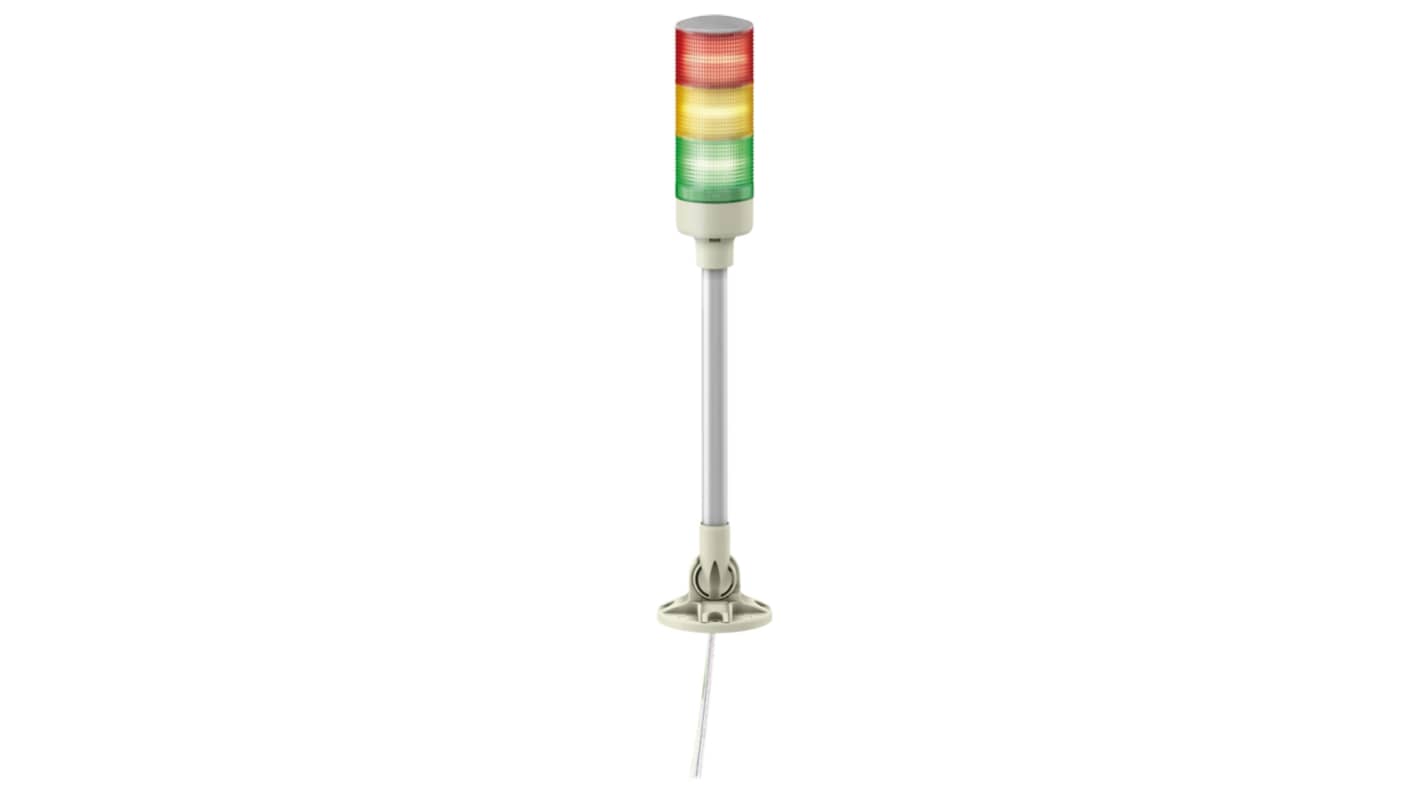 Schneider Electric LED多层警示灯, 3个发光元件, Φ90mm底座, 584.8mm高, 带蜂鸣器, Harmony XVG系列