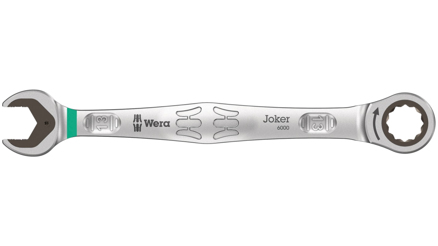 Wera Joker Series Combination Ratchet Spanner, 13mm, Metric, Double Ended, 177 mm Overall