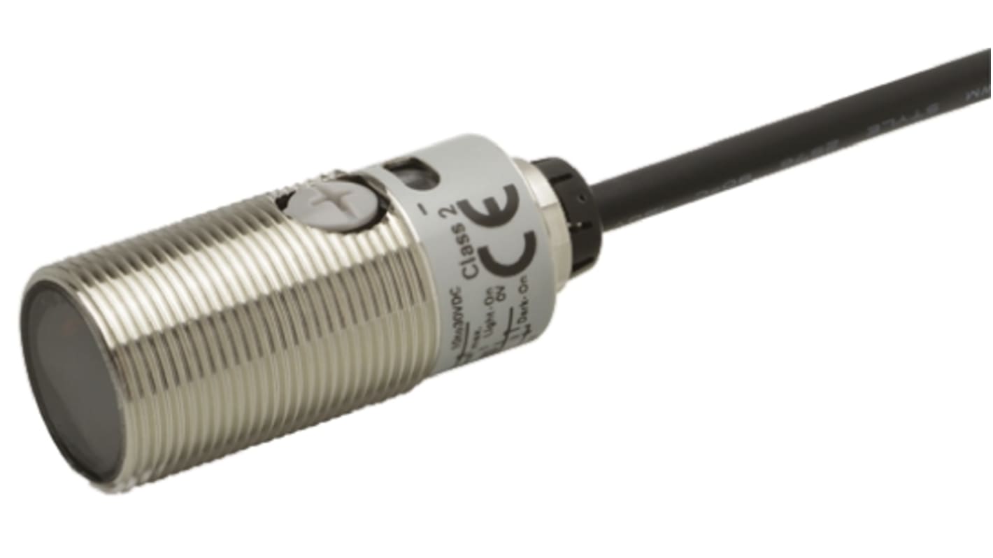 Omron Diffuse Photoelectric Sensor, Barrel Sensor, 1 m Detection Range