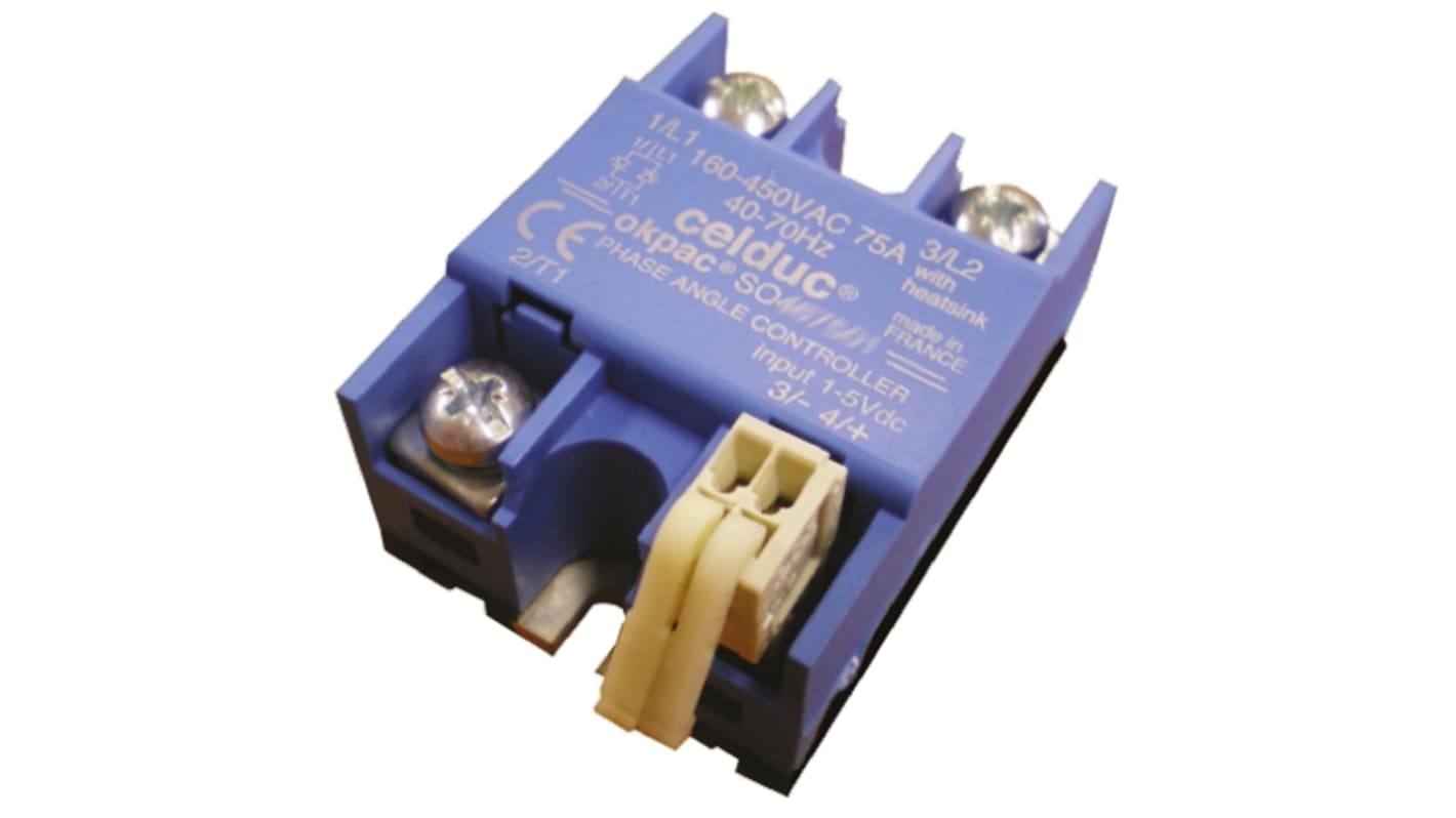 Celduc SO3 Series Solid State Relay, 75 A Load, Panel Mount, 450 V ac Load, 10 V dc Control