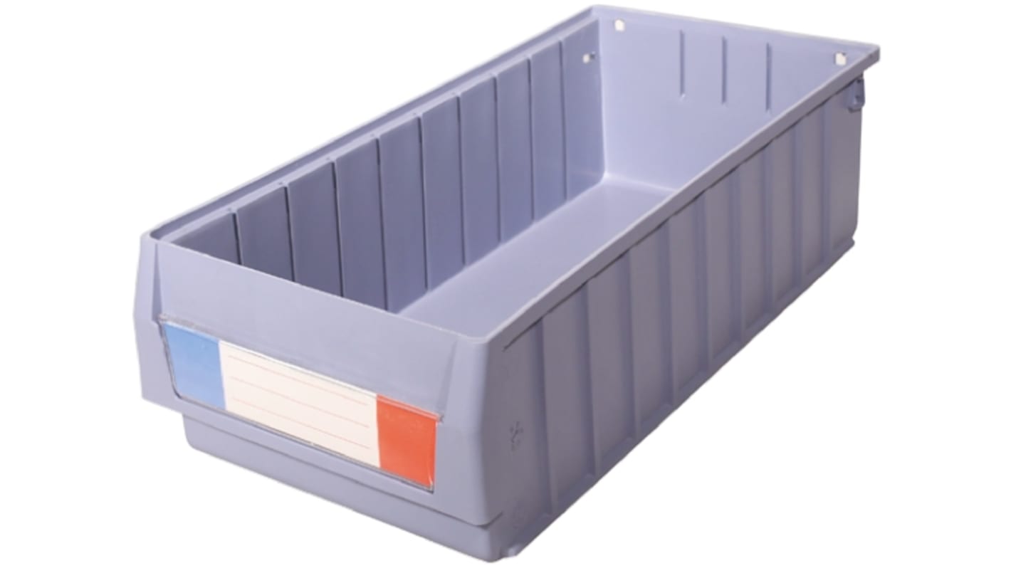 RS PRO PP Storage Bin, 140mm x 234mm x 500mm, Blue