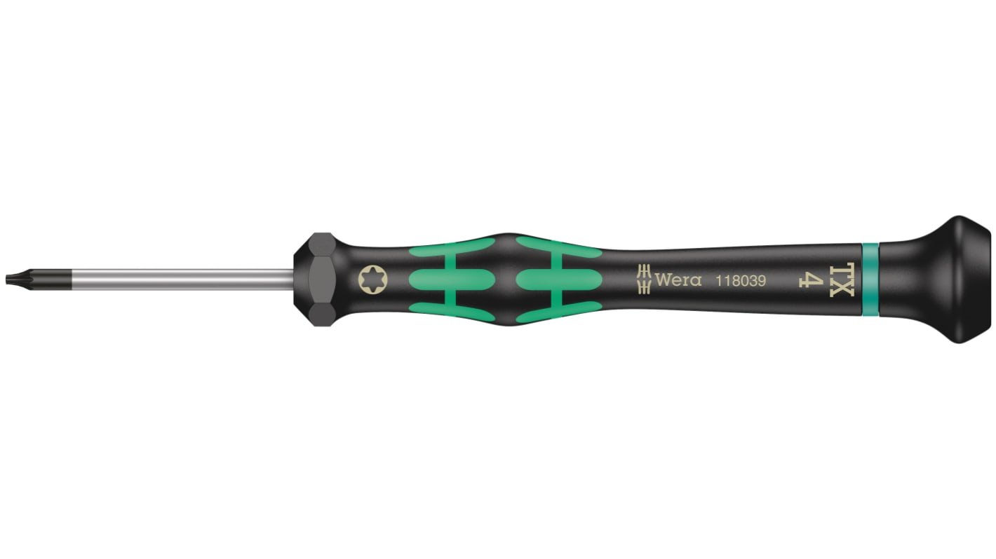 Wera Torx Precision Screwdriver, T4 Tip, 40 mm Blade