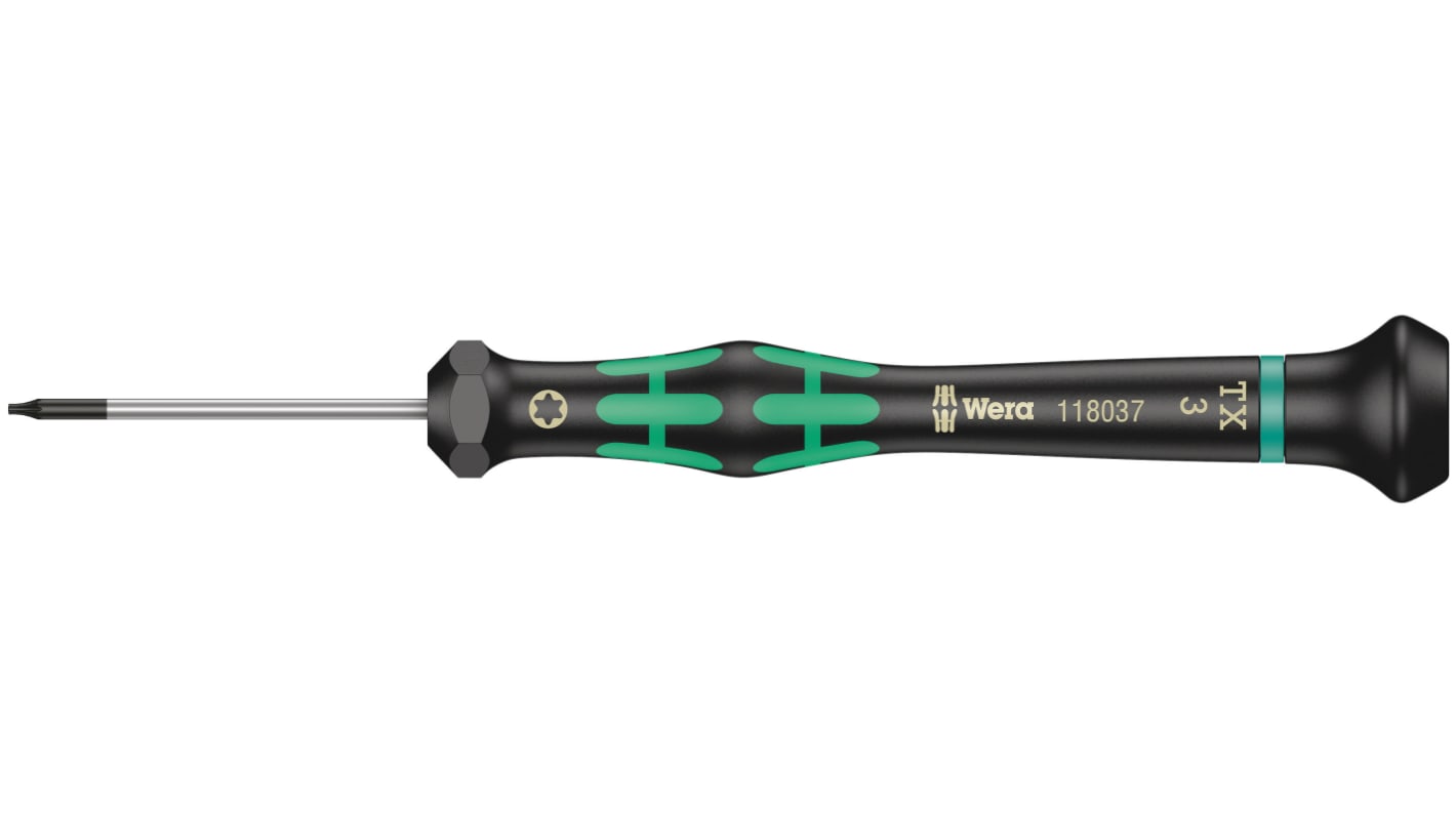 Wera Torx Precision Screwdriver, T3 Tip, 40 mm Blade, 137 mm Overall