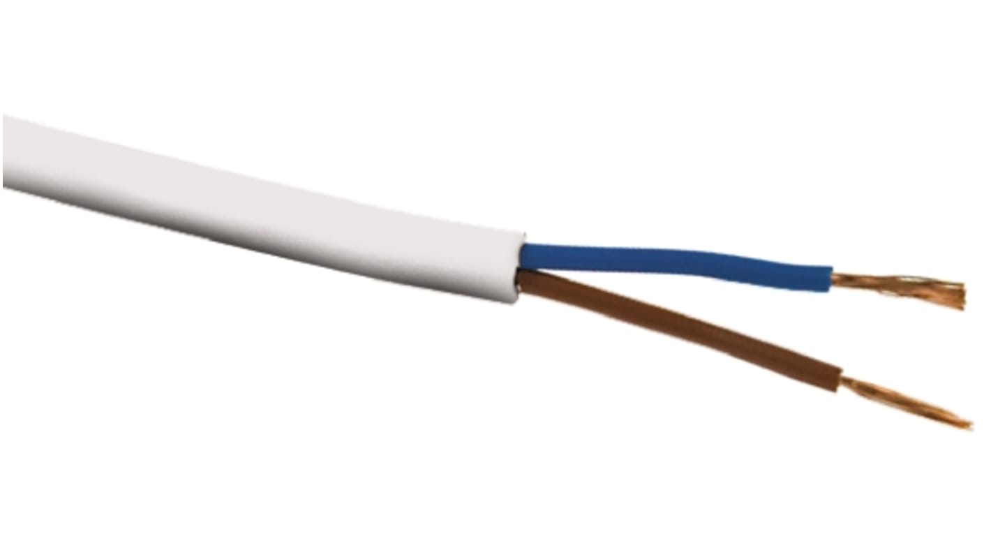RS PRO 1.5 mm² 5 Core Power Cable, White Polyvinyl Chloride PVC, 100m