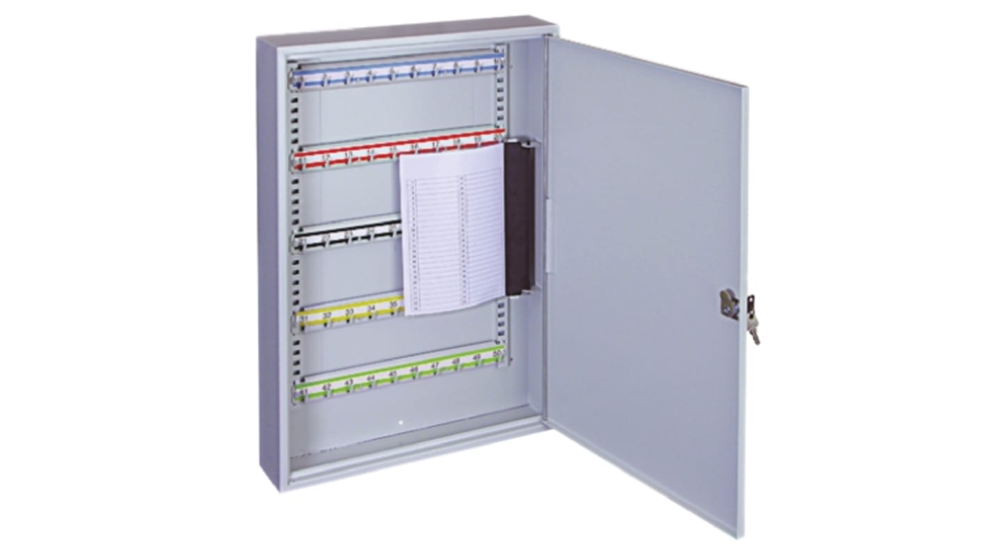 Armario para llaves con 50 ganchos Rottner Comsafe, montaje en pared, 380mm x 550 mm x 80 mm
