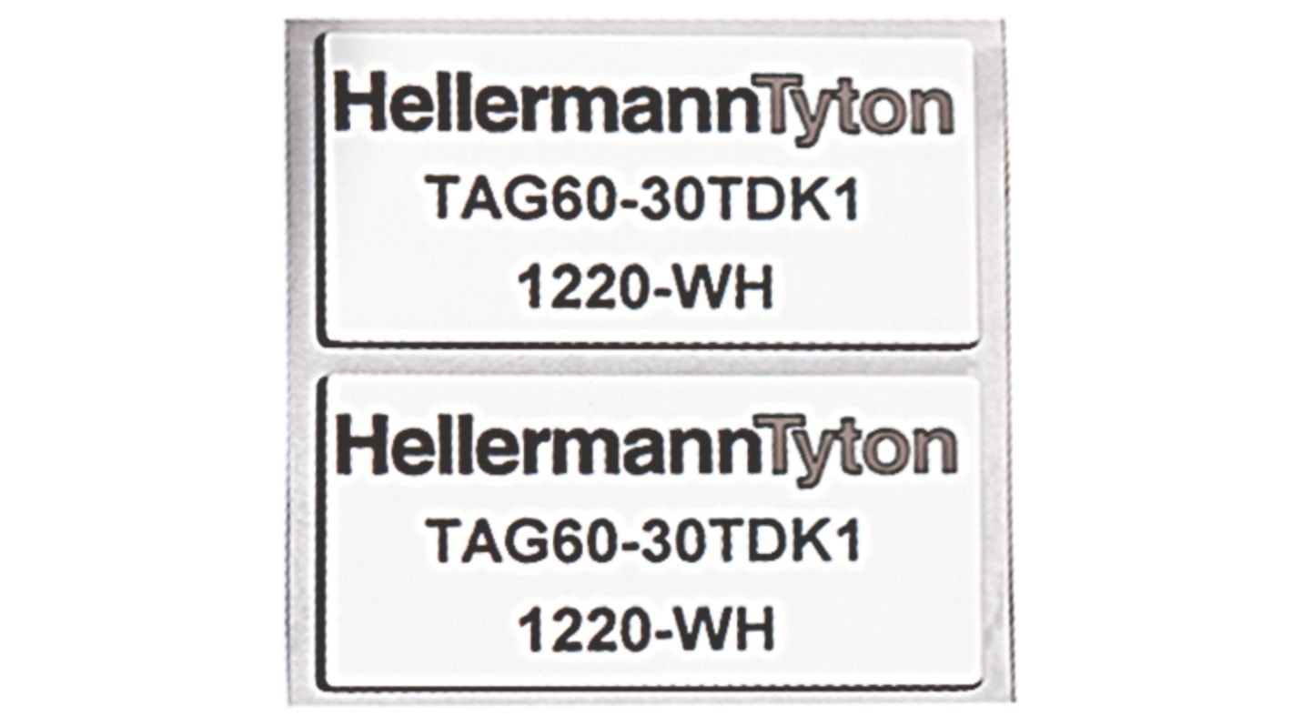 HellermannTyton White Label Roll, 27mm Width, 18mm Height, 1000Per Roll Qty