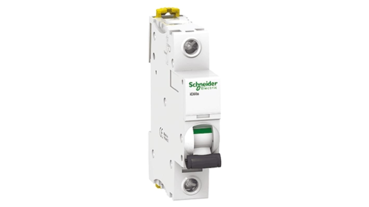 Disjoncteur Schneider Electric iC60N 1P, 500mA, pouvoir de coupure 10 kA, montage rail DIN