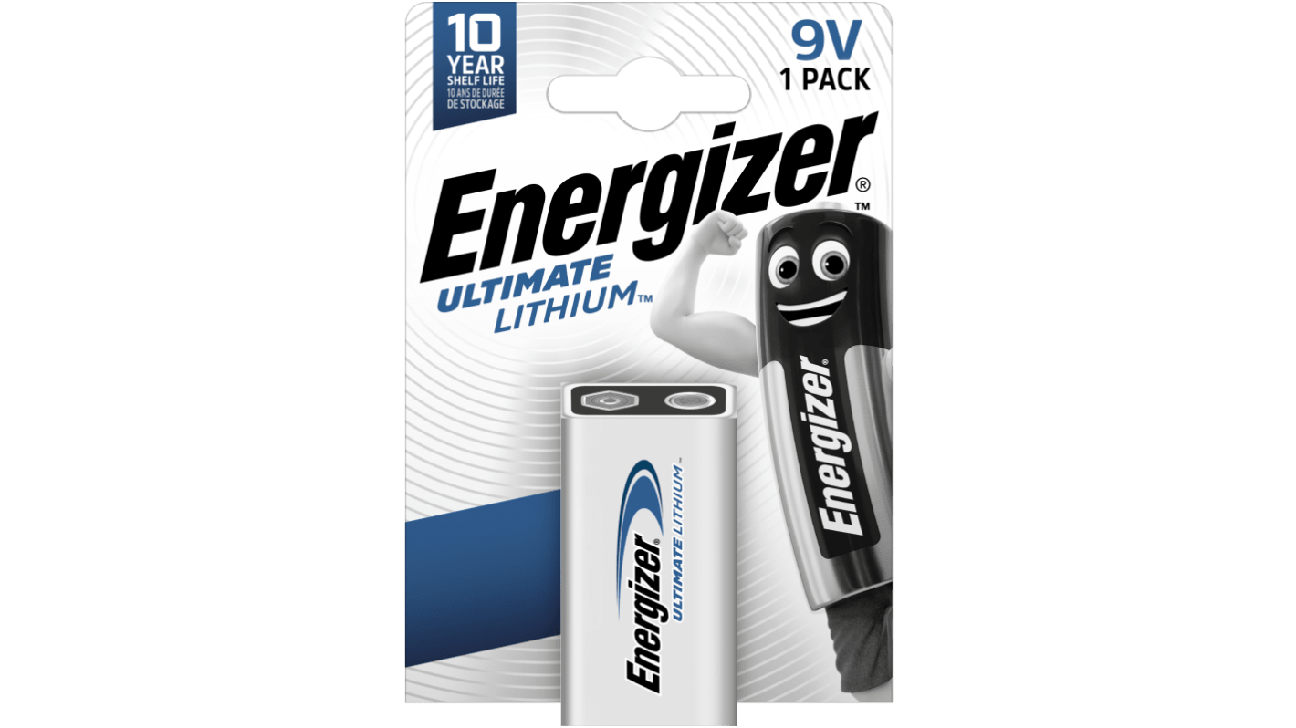 Energizer Lithium Manganese Dioxide 9V Battery PP3