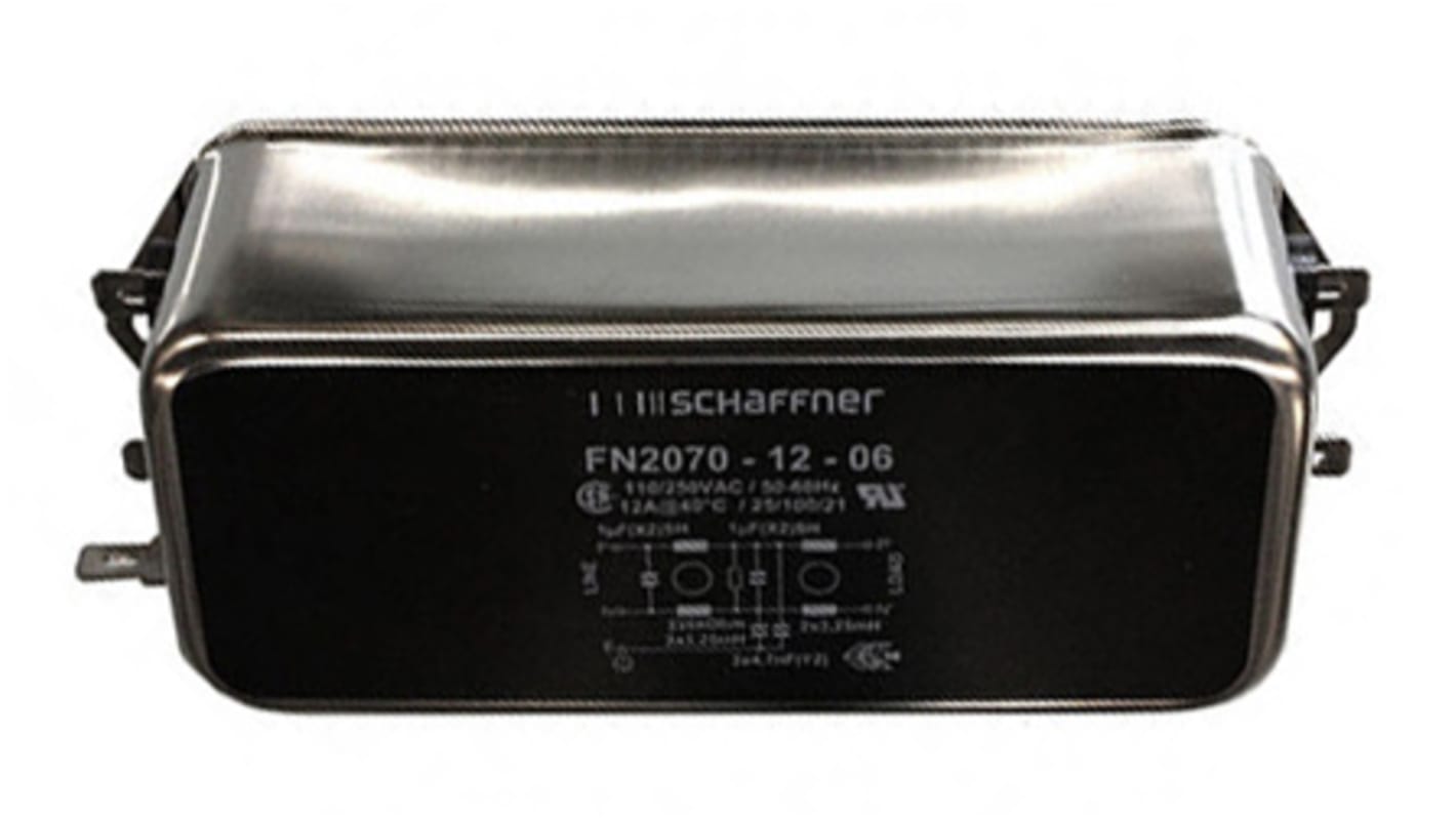 Filtro EMI Schaffner, 12A 1 fase, 250 V ac/dc, A telaio