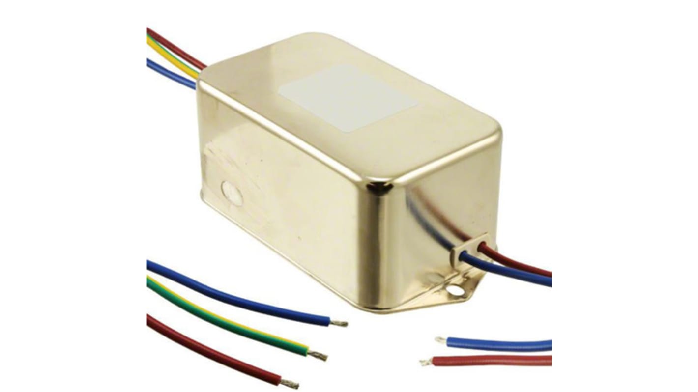 Schaffner, FN2070 6A 250 V ac/dc 400Hz, Chassis Mount EMI Filter, Wire Lead, Single Phase