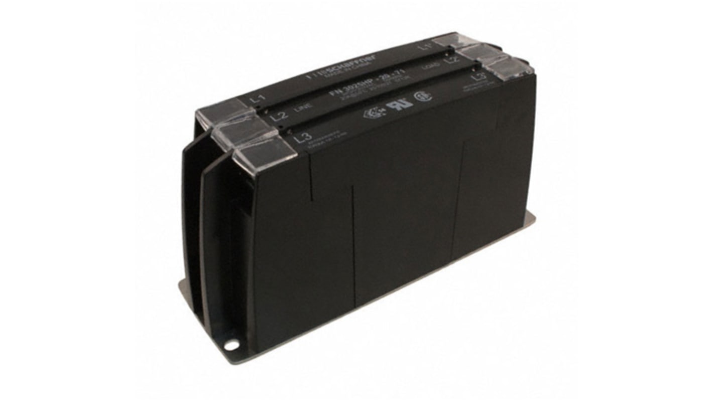 Schaffner, FN3025 20A 520 V ac 60Hz, Chassis Mount RFI Filter, Wire Lead 3 Phase