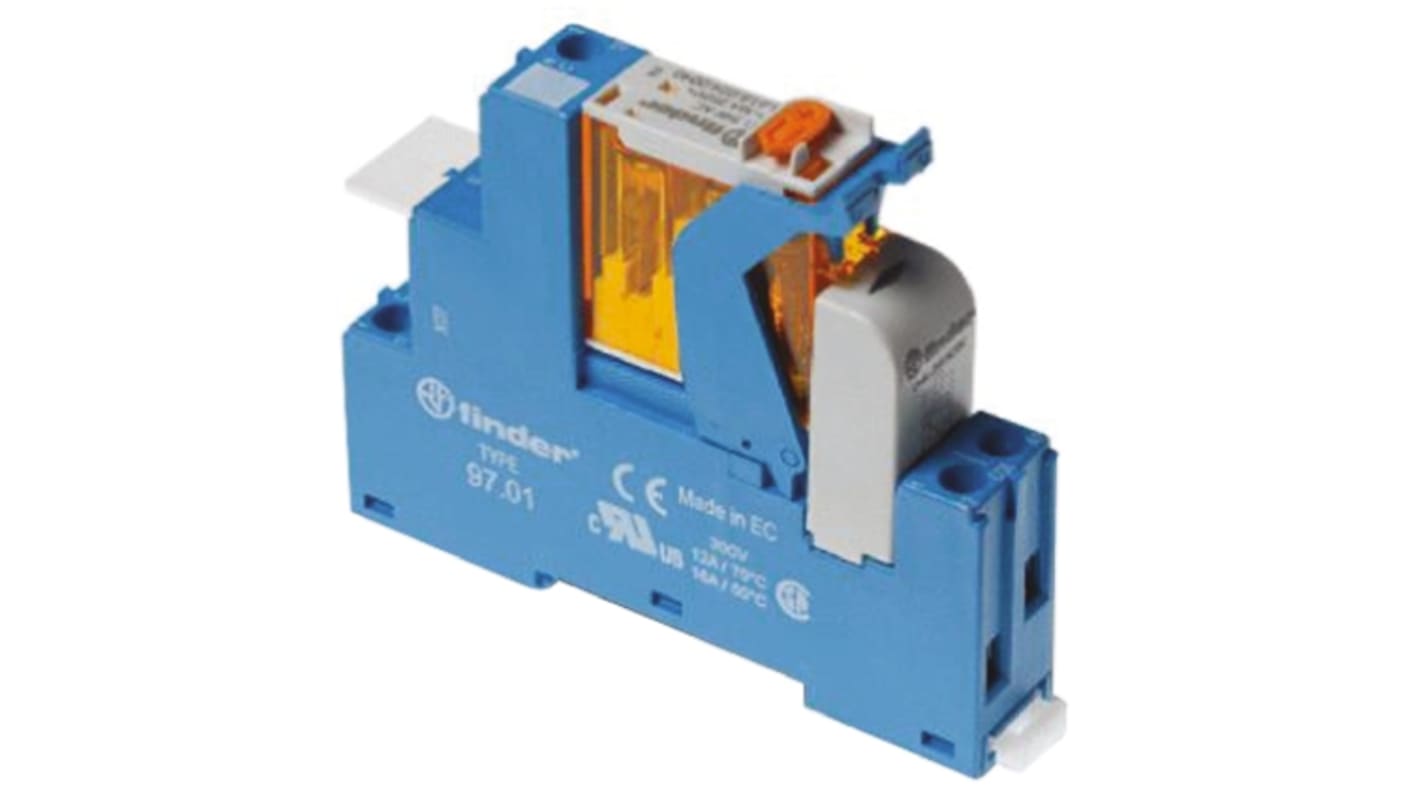 Finder 4C 250V ac DIN Rail Relay Socket, for use with 4C Series