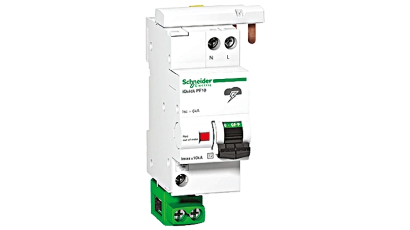 Schneider Electric Surge Protector, 10kA, DIN Rail Mount