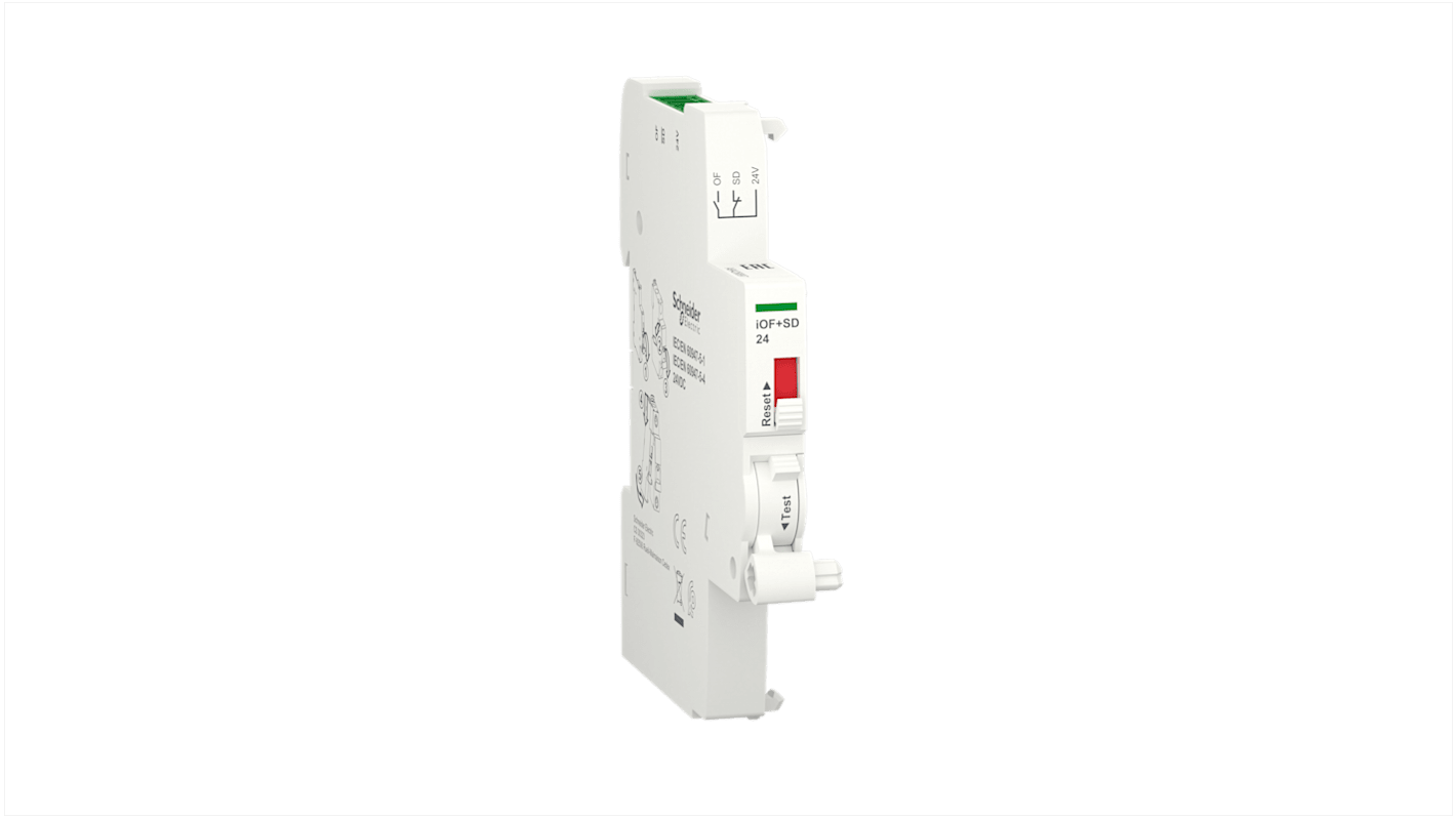 Schneider Electric Auxiliary Contact, 2 Contact, 1NC + 1NO, DIN Rail Mount, Acti 9 iOF