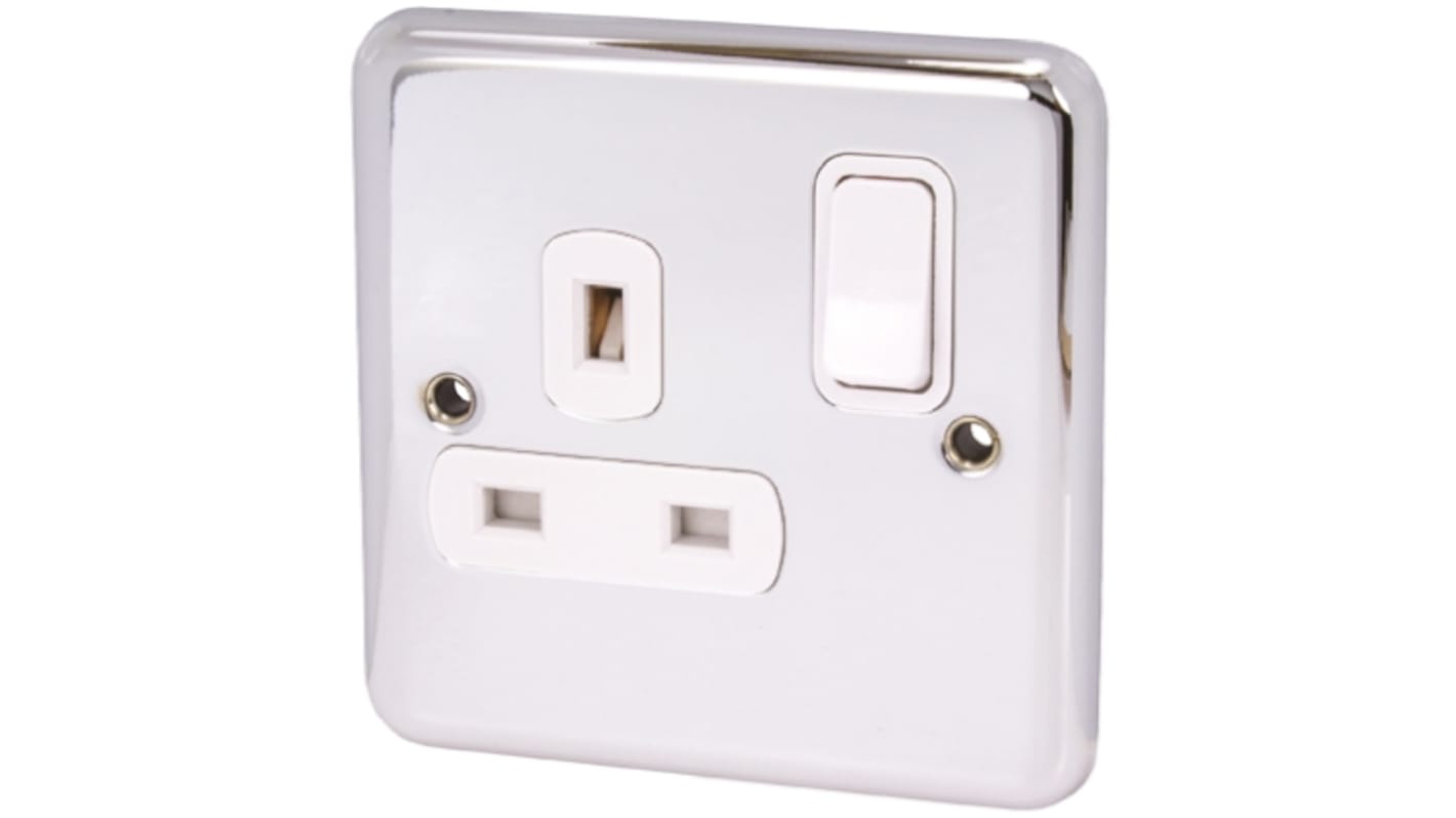 Deta Decorative 1 Gang Plug Socket, 2 Poles, 13A, Type G - British, Indoor Use
