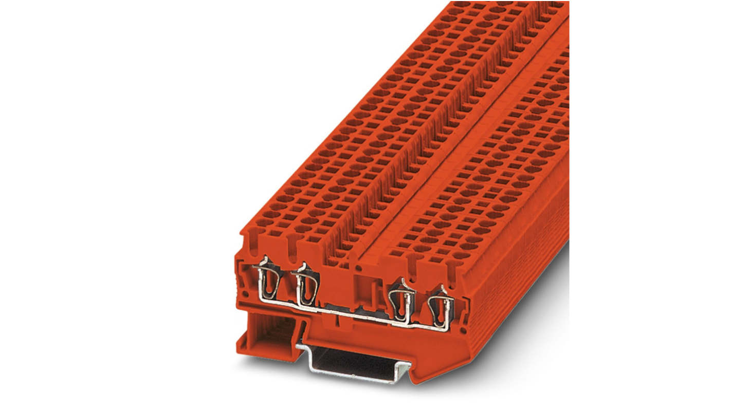 Phoenix Contact 3037410 ST 2.5-QUATTRO RD Series Red, Single-Level, Spring Clamp Termination