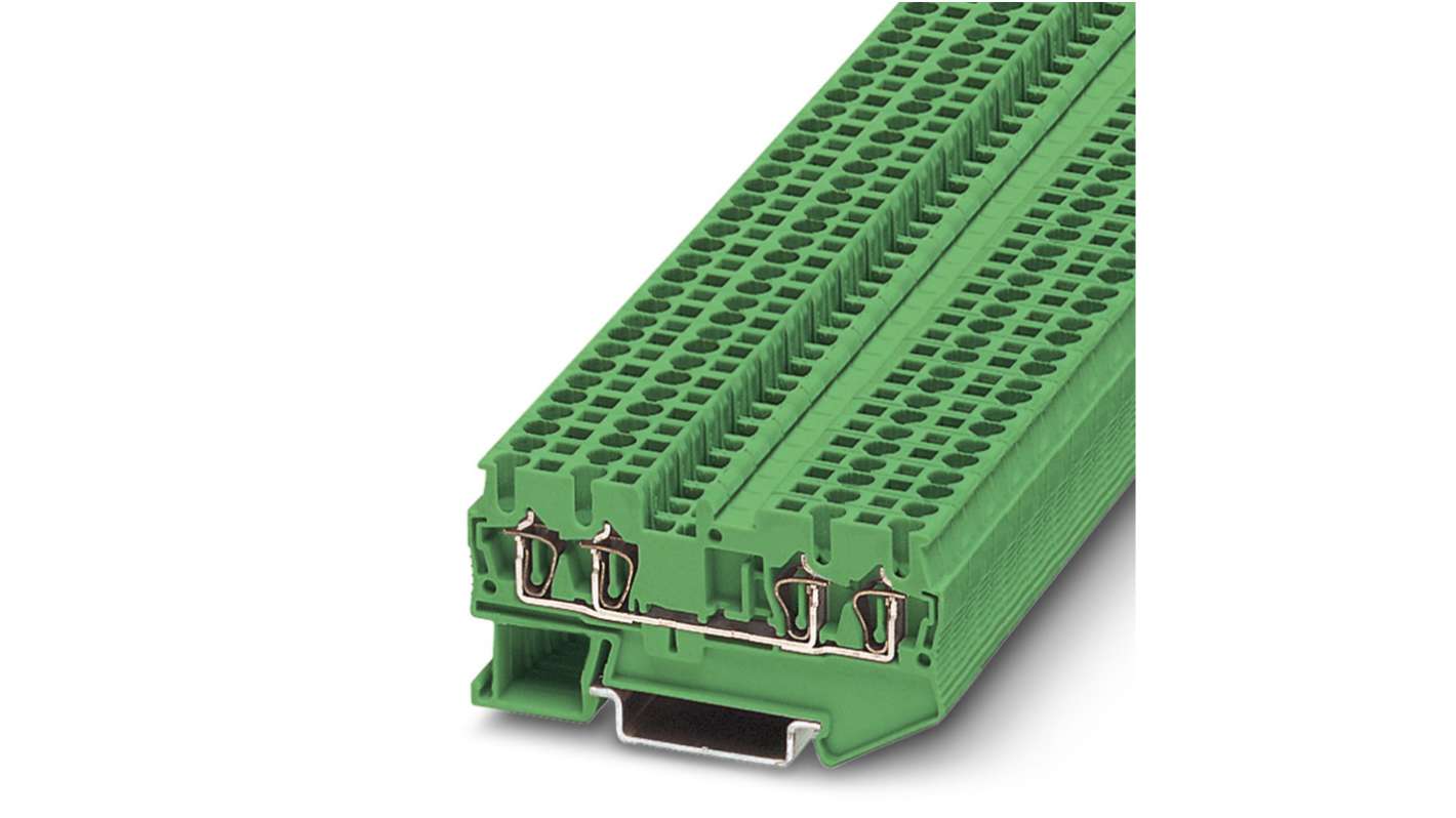 Morsettiera per guida DIN Phoenix Contact, Verde, livello Singolo, 28A