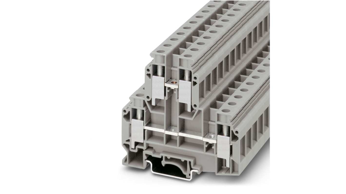 Bloc de jonction rail DIN Phoenix Contact UKKB 10, A visser, Gris