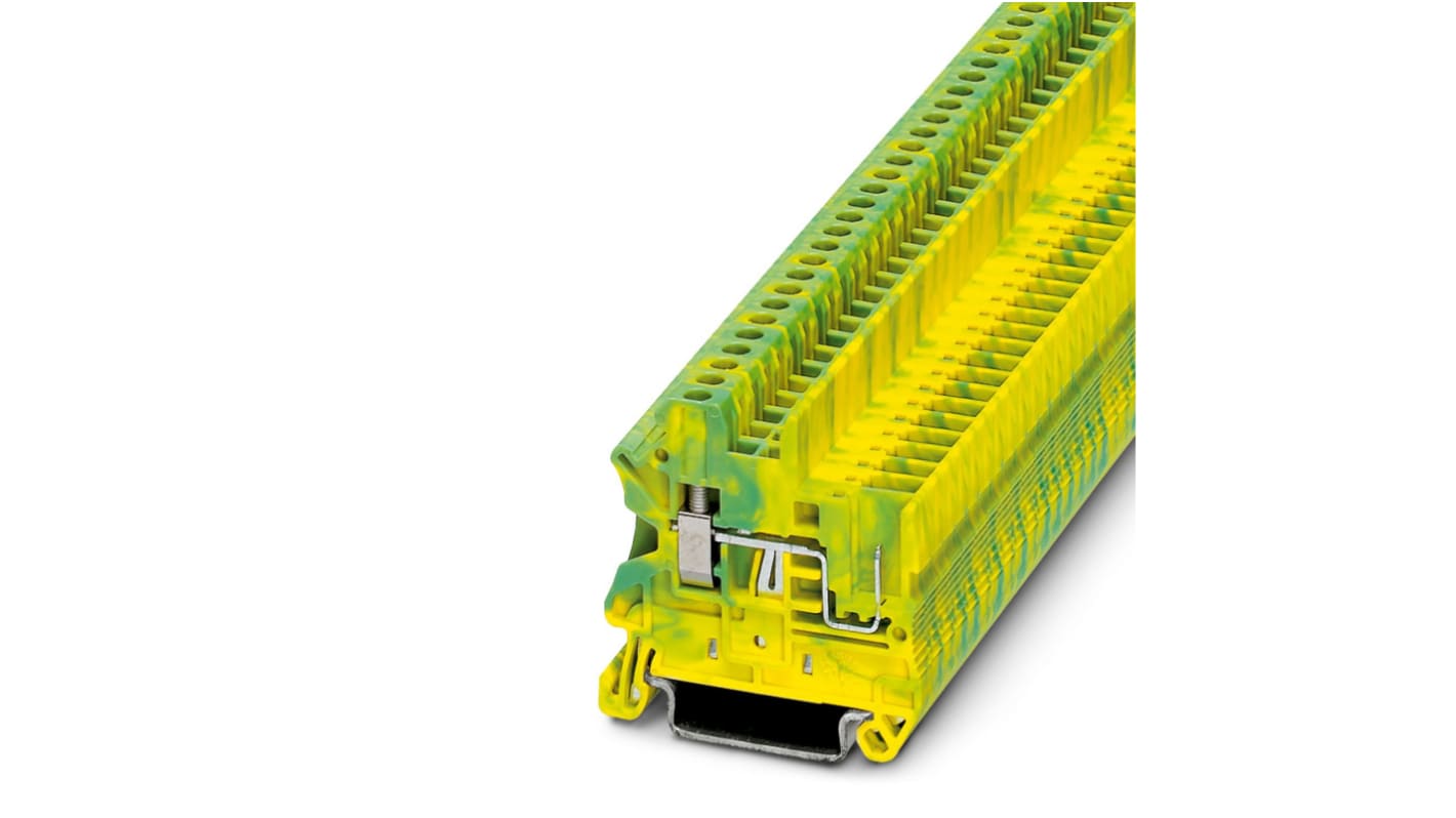 フエニックスコンタクト UT 2.5/1P-PE ヒューズ付きDINレール端子, 26 → 12AWG, スクリュー