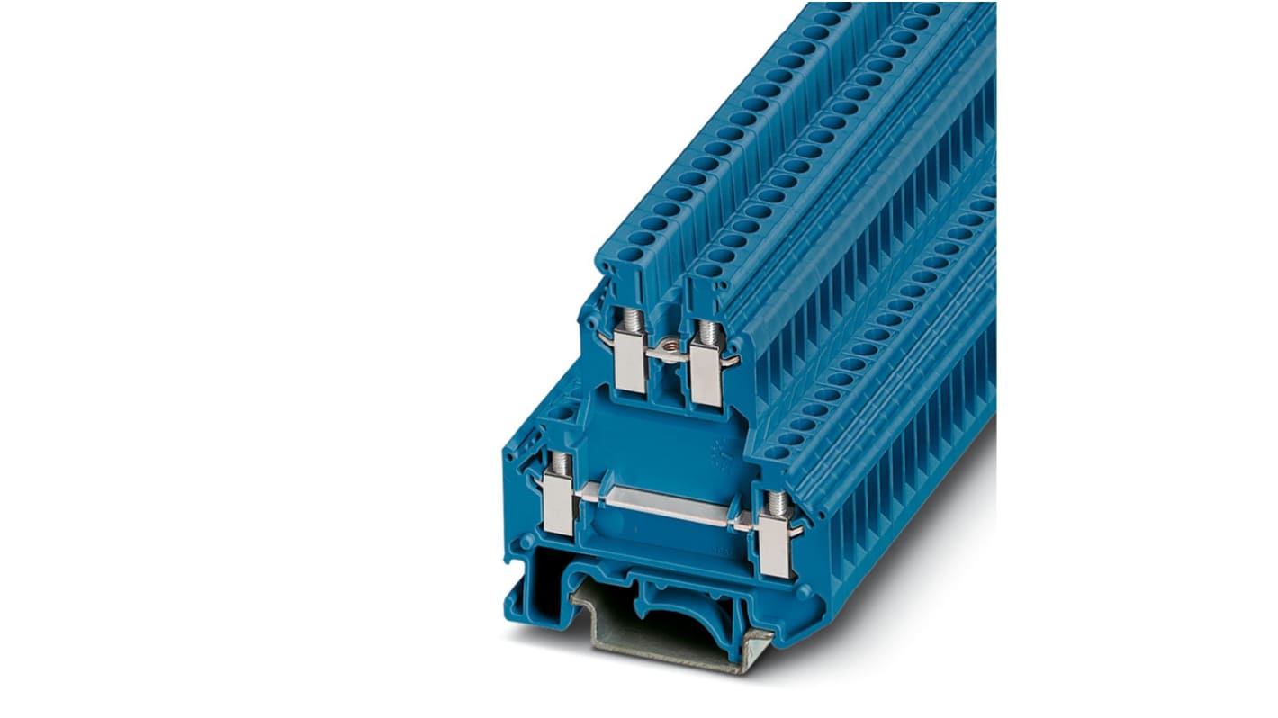Phoenix Contact 2770095 UKK 3 BU Series Blue, Double-Level, Screw Termination