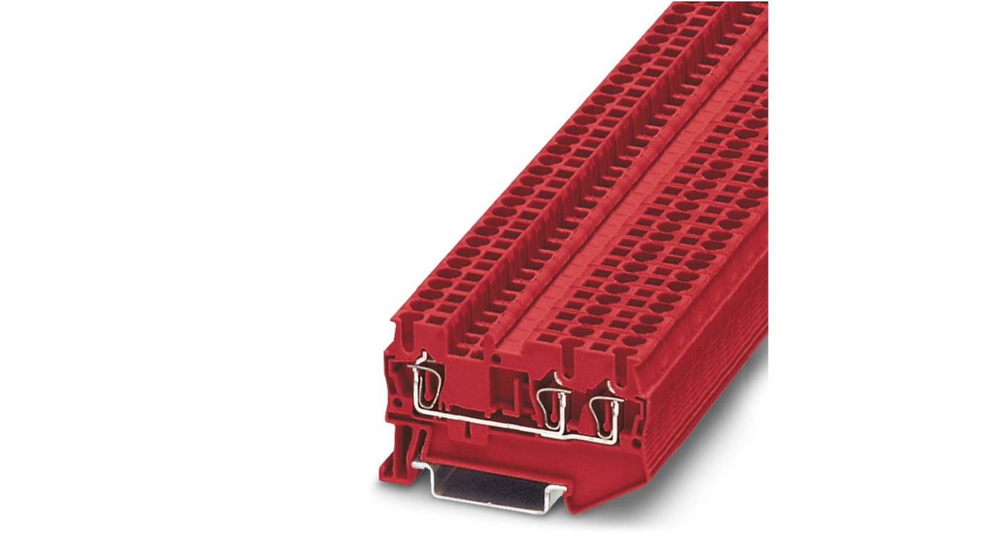 Phoenix Contact 3031995 ST 2.5-TWIN RD Series Red, Single-Level, Spring Clamp Termination