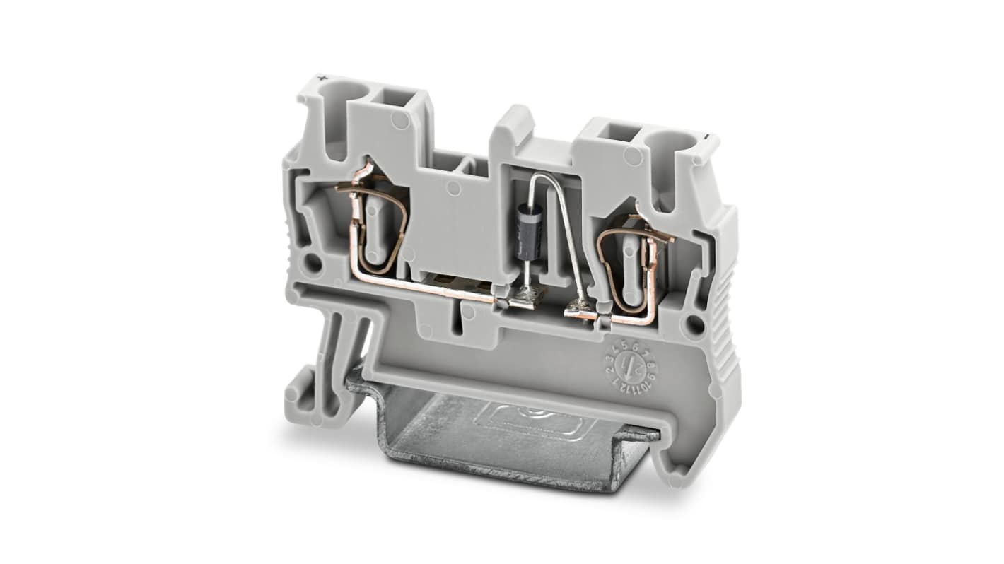 Phoenix Contact 3036262 ST 2.5-DIO/L-R Series Grey, Single-Level, Spring Clamp Termination