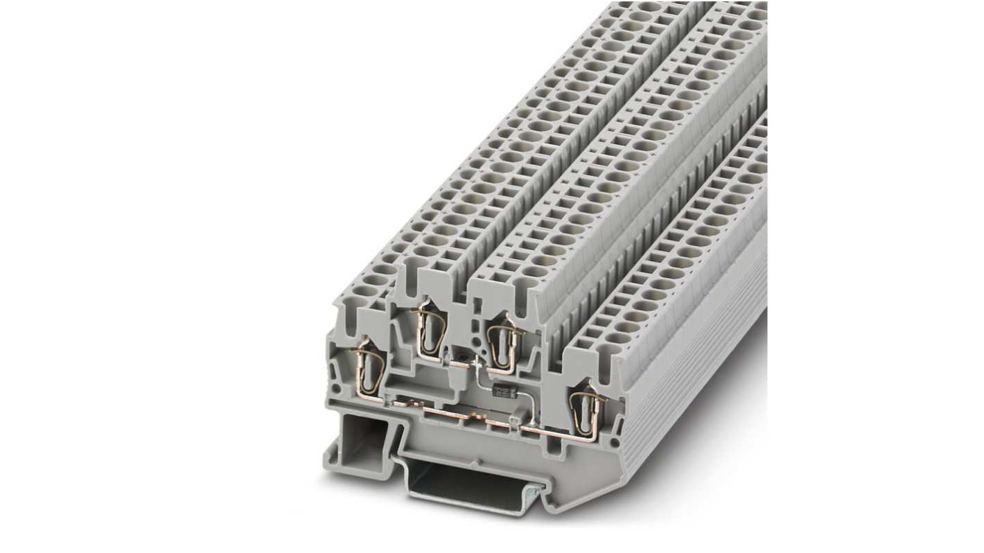 Morsettiera per guida DIN Phoenix Contact, Grigio, livello Doppio, 26A