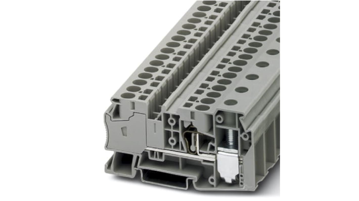 Phoenix Contact 3033126 STU 35/ 4X10 Series Grey, Single-Level, Screw Termination, Fused
