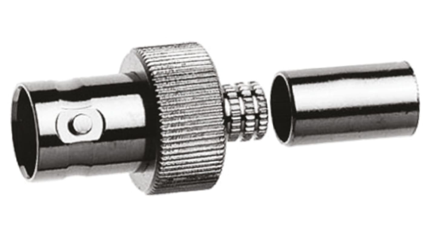 Telegartner, Jack Cable Mount BNC Connector, 75Ω, Clamp, Crimp Termination, Straight Body