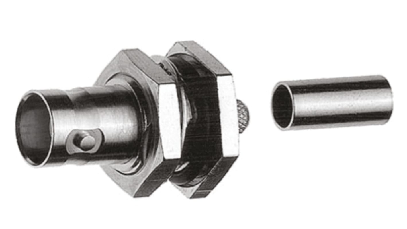 Telegartner, Jack Panel Mount BNC Connector, 75Ω, Clamp, Crimp Termination, Straight Body