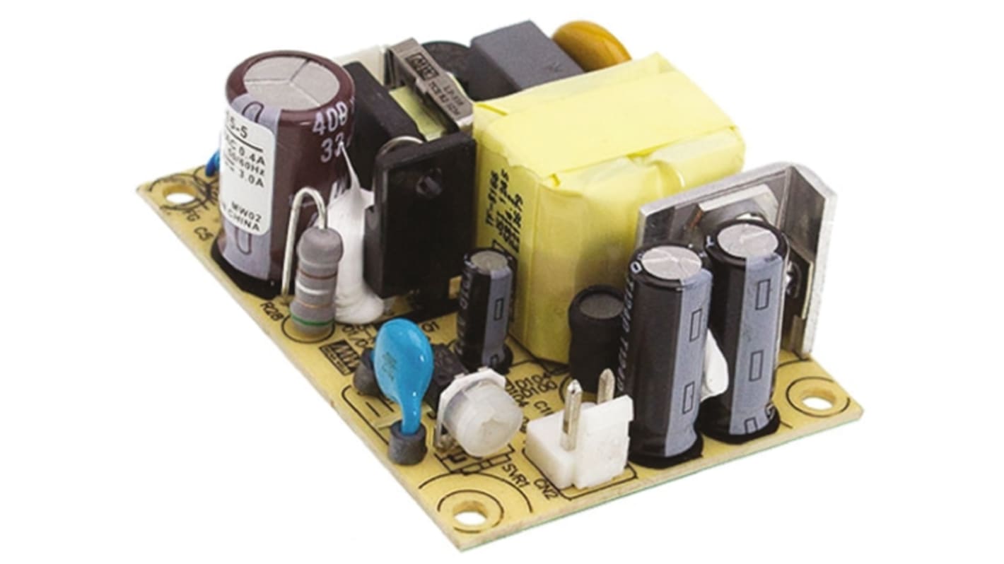 MEAN WELL Switching Power Supply, EPS-15-48, 48V dc, 313mA, 15W, 1 Output, 120 → 370 V dc, 85 → 264 V ac