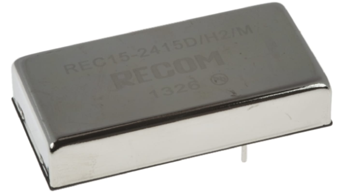 Przetwornica DC-DC, 15W, Uwe 18 → 36 V DC, Uwy ±15V dc, Iwy ±500mA, Recom