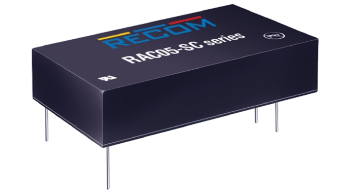 Recom Switching Power Supply, RAC05-05SC, 5V dc, 1A, 5W, 1 Output, 80 → 264V ac Input Voltage