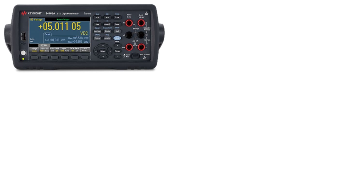 Keysight Technologies Truevolt 34460A Bench Digital Multimeter, True RMS, 3A ac Max, 3A dc Max, 1000V ac Max