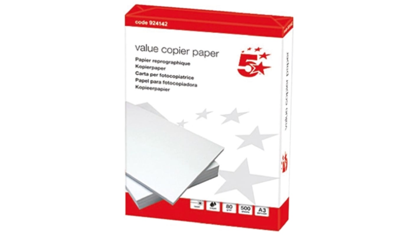 RS PRO Druckerpapier 80g/m² Weiß, 500