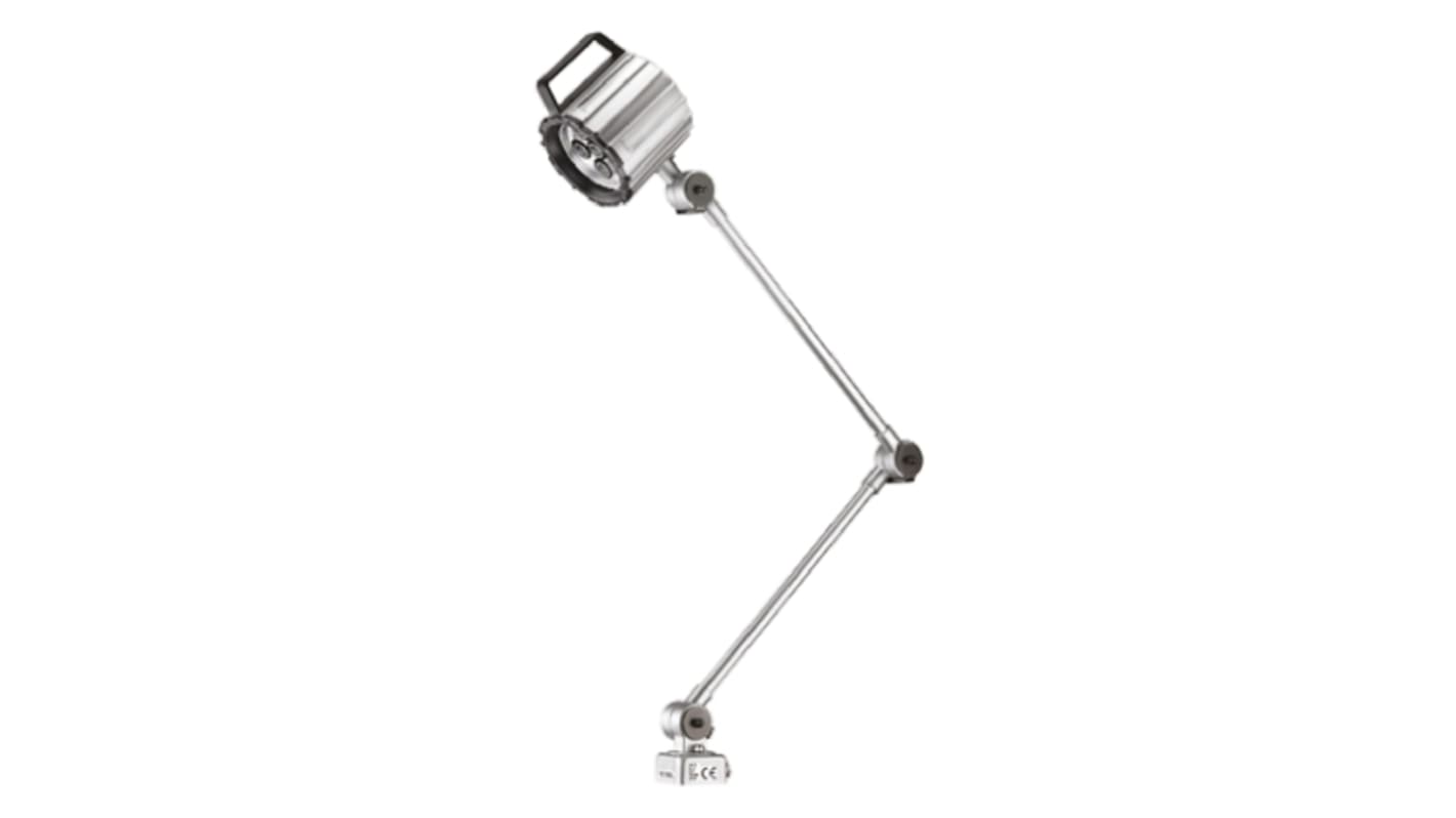 RS PRO LED机床工作灯, 铰接臂, 12W, 24V 交流/直流、24V 交流/直流、24V 交流/直流, 1100lm, IP65, 杆长800mm, 线长1.8m