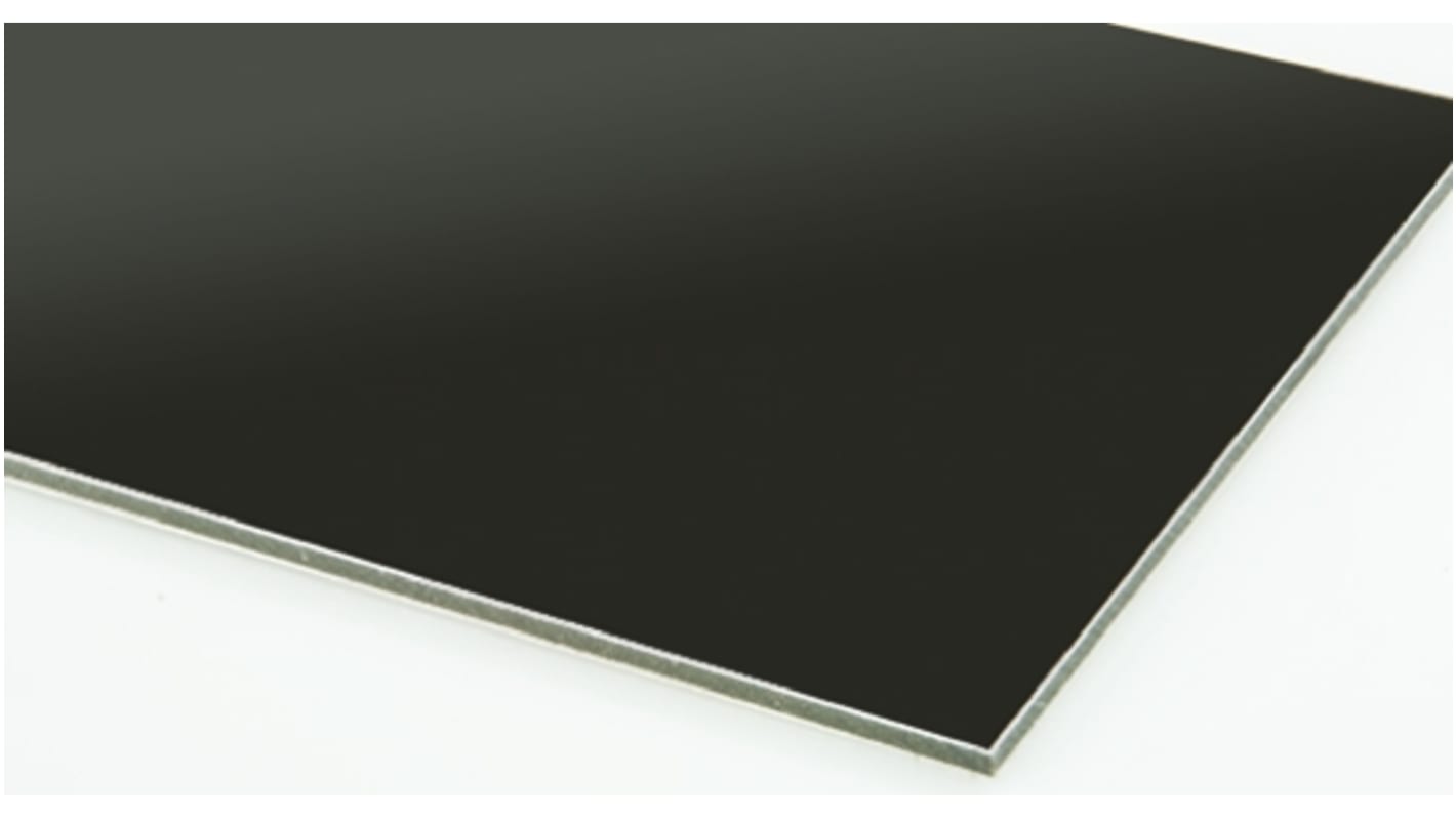 RS PRO Alublech , 600mm x 600mm x 3mm, Schwarz