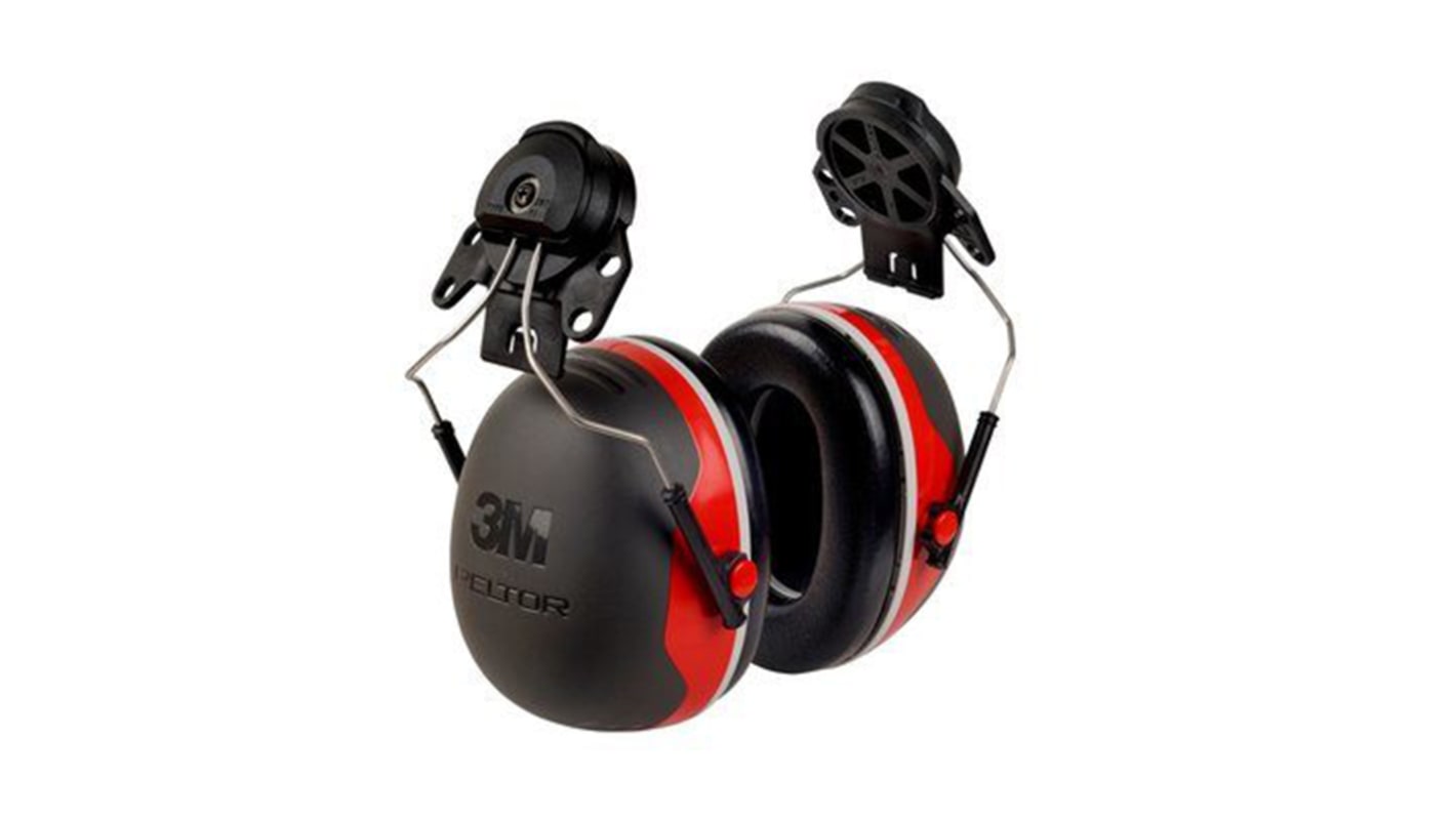 3M PELTOR X3P3 Ear Defender with Helmet Attachment, 32dB, Black, Red