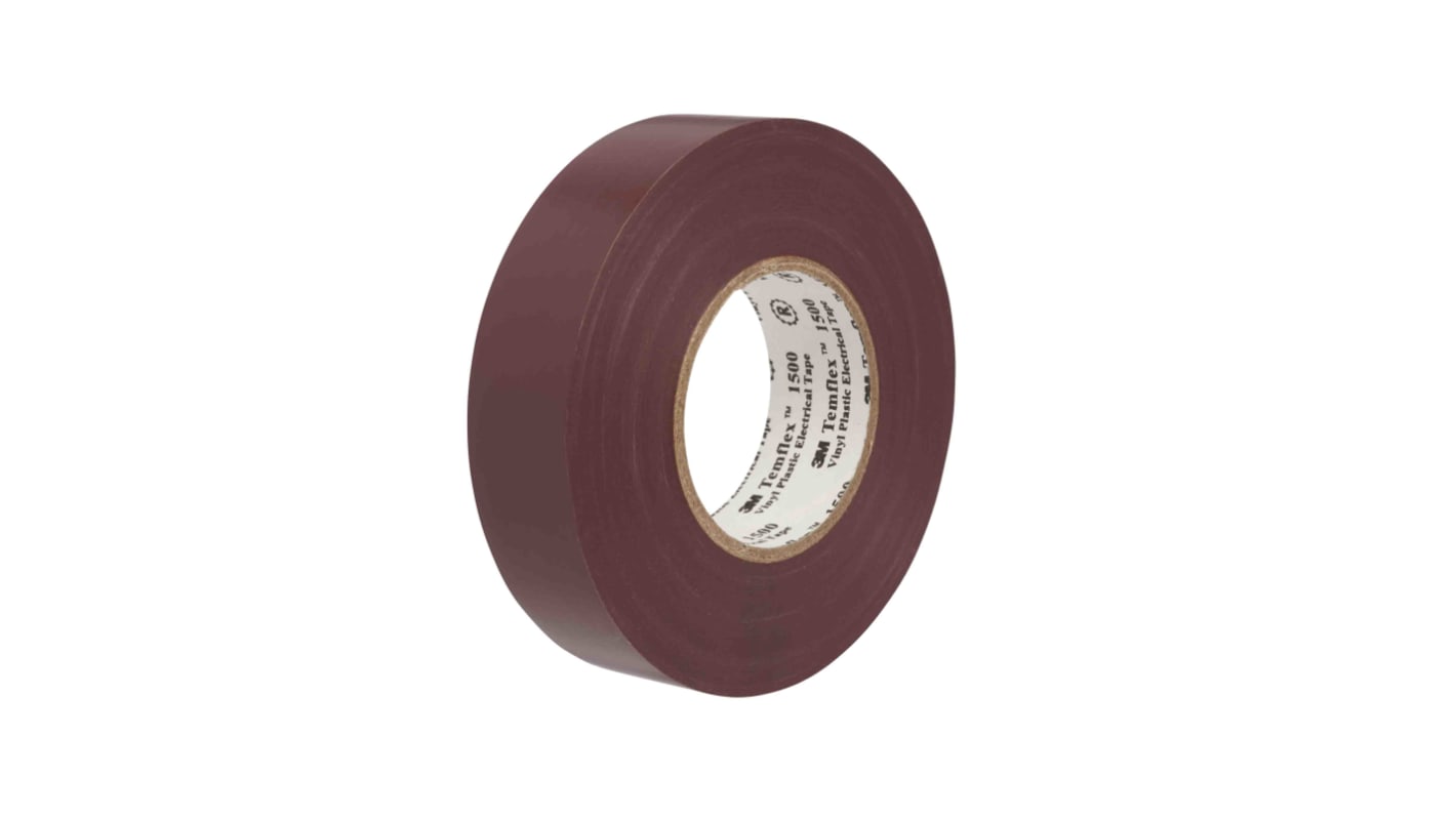 3M Temflex 1500 Brown PVC Electrical Tape, 19mm x 20m