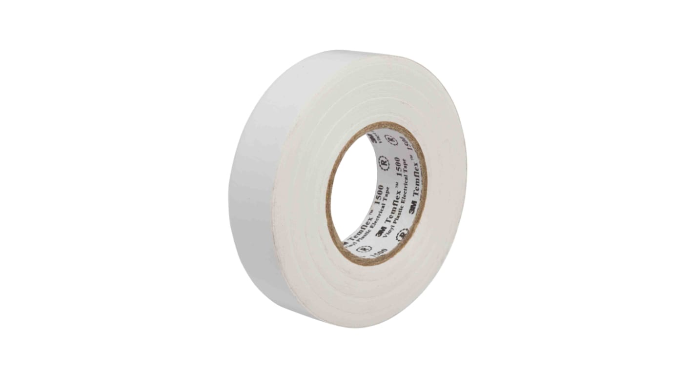 3M Temflex 1500 White PVC Electrical Tape, 19mm x 20m