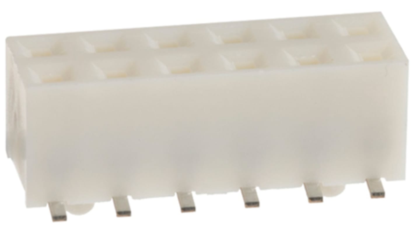 Hirose A3A Series Straight Surface Mount PCB Socket, 12-Contact, 2-Row, 2mm Pitch, Solder Termination