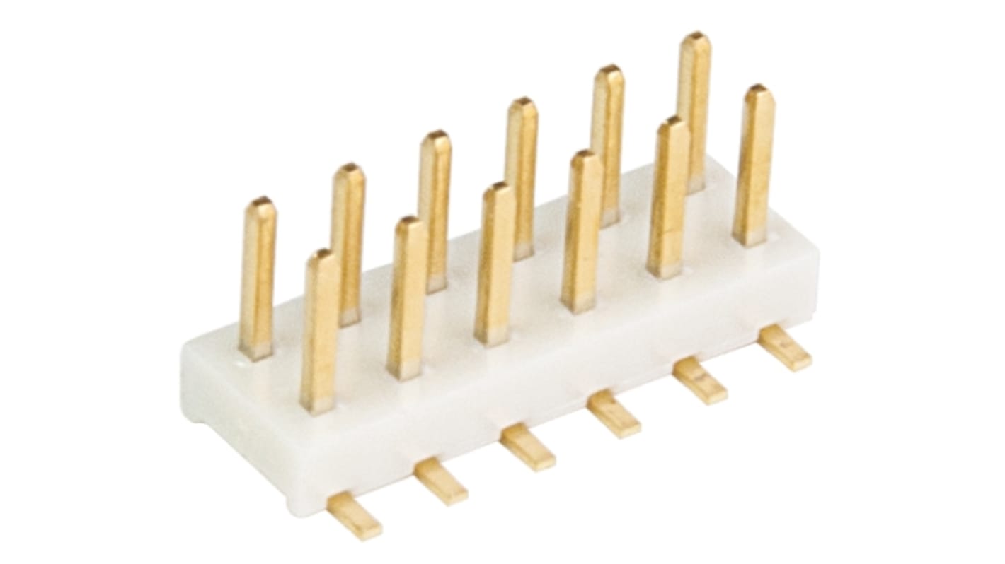 Hirose A3A Series Straight Surface Mount Pin Header, 12 Contact(s), 2.0mm Pitch, 2 Row(s), Unshrouded