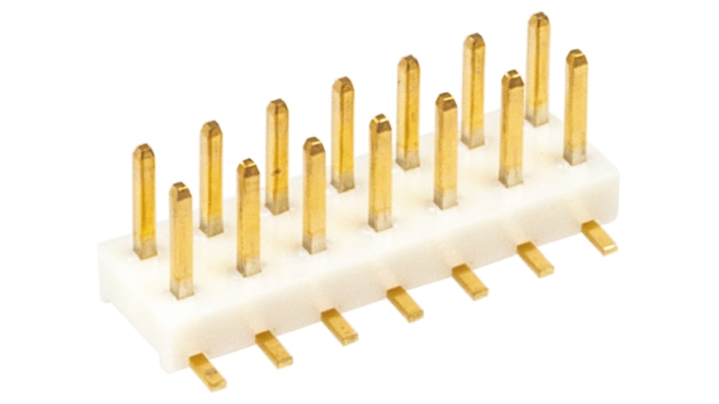 Hirose A3 Series Straight Surface Mount Pin Header, 14 Contact(s), 2.0mm Pitch, 2 Row(s), Unshrouded