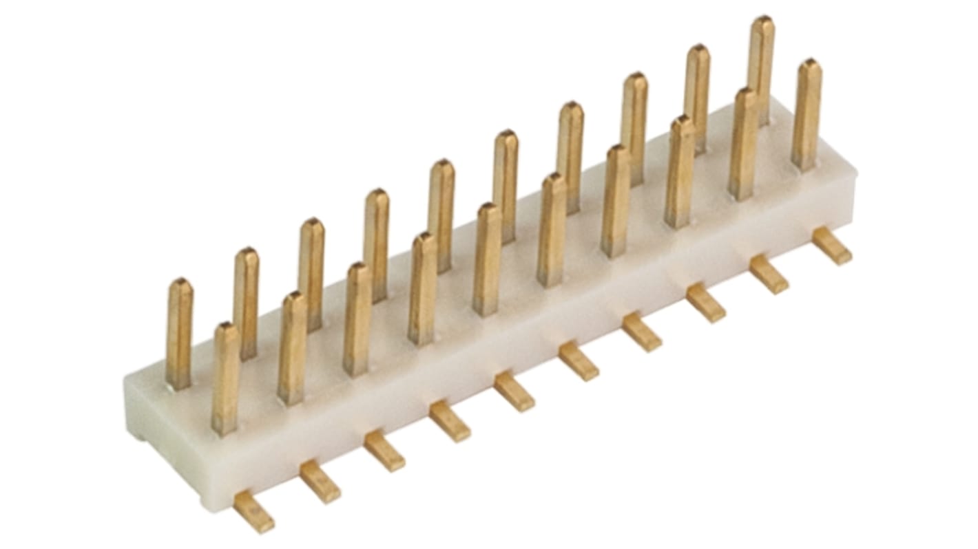 Hirose 20p双排排针 直向线对板连接器, 2.0mm间距, 2.0A, 200.0 V, SMT安装, A3系列