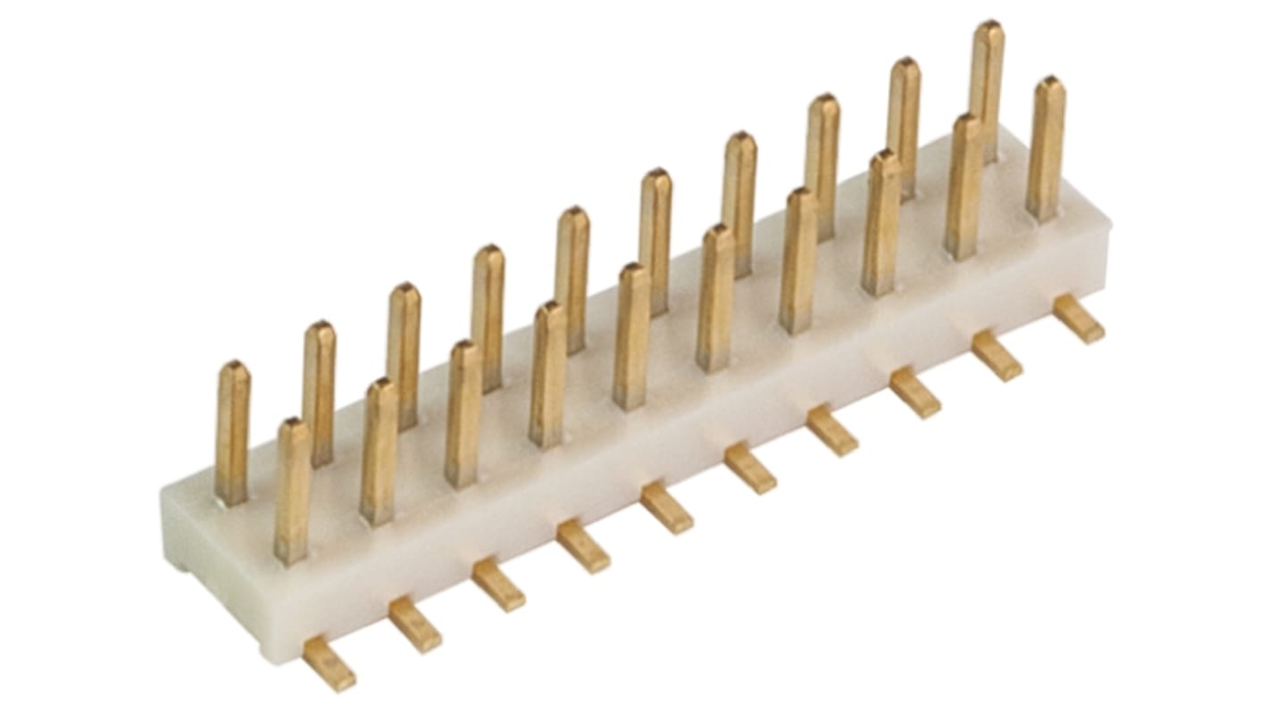 Hirose A3 Series Straight Surface Mount Pin Header, 20 Contact(s), 2.0mm Pitch, 2 Row(s), Unshrouded